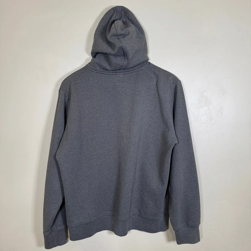 The North Face Hoodie Mens L Grey Half Dome Orange Logo Pullover Sweatshirt Camp